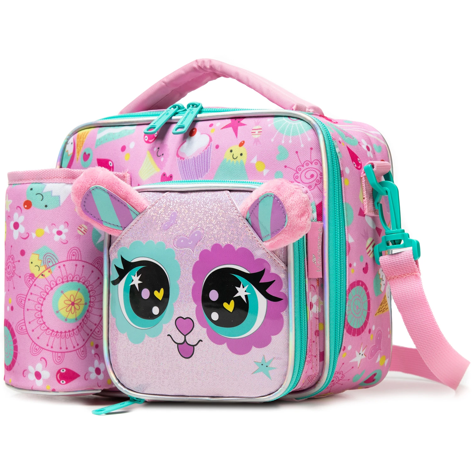 Cute Animal Kids Lunch Box Meal Bag Set Washable Lunch Bag&Reusable Leakproof Bag for School & Nursery It's Beautiful for Girls
