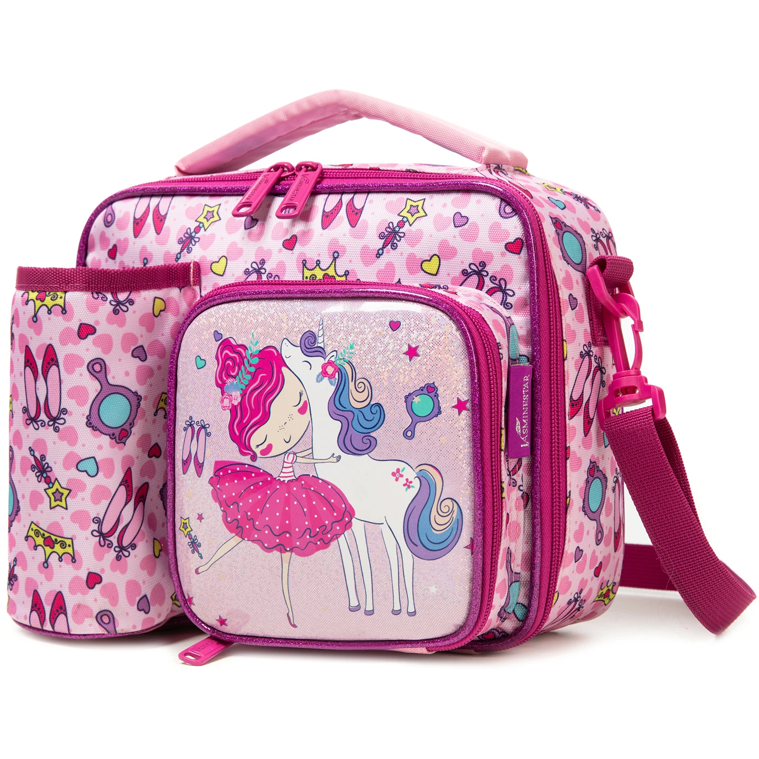 Cute Animal Kids Lunch Box Meal Bag Set Washable Lunch Bag&Reusable Leakproof Bag for School & Nursery It's Beautiful for Girls