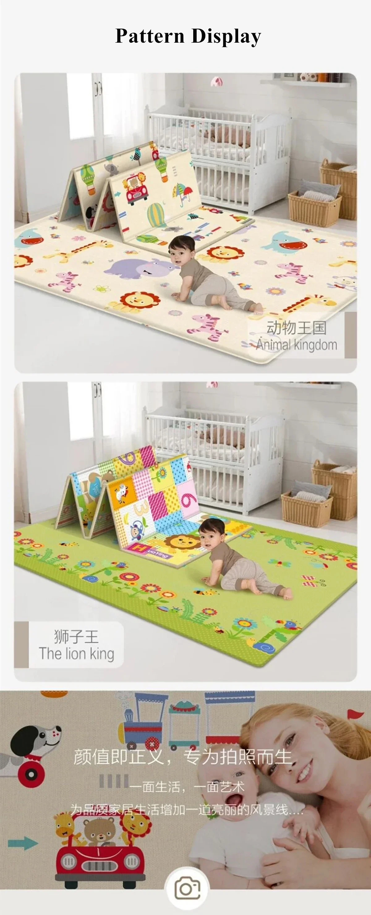 Non-Toxic Foldable Baby Play Mat Educational Children's Carpet in The Nursery Climbing Pad Kids Rug Activitys Games Toys 180*100