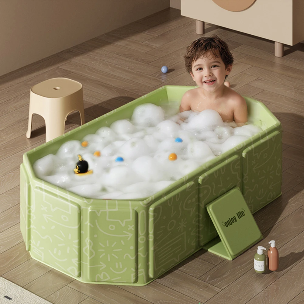 1pc Baby Bath Basin Foldable Bath Basin Easy To Store Simple Bathtub Convenient To Carry For Indoor And Outdoor Use