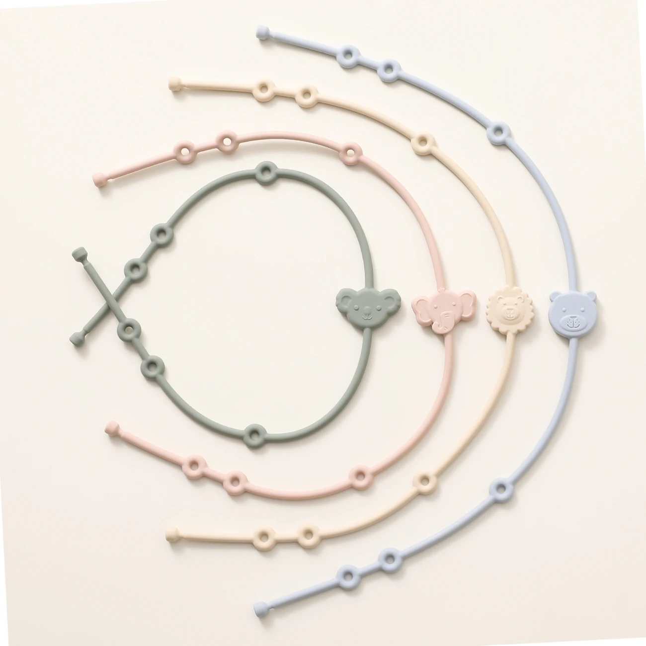 6pcs Baby Pacifier Clips Soft Silicone，Baby Toy Adjustable Infant Nipple Holder  Stroller Baby Accessories