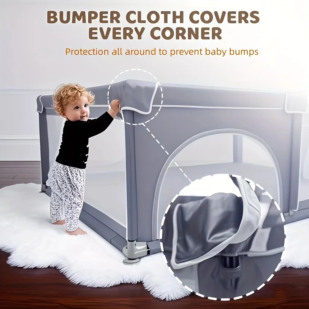 Baby Playpen Kids Activity Center / Large Indoor & Outdoor Baby Fence with Soft Breathable Mesh for Toddlers / Halloween Christmas Gift