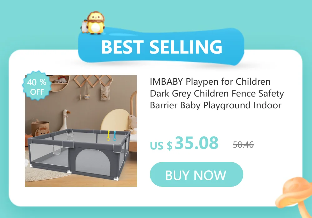 IMBABY Baby Playpens Light Gray Corralito for Baby Playground with Pull Ring Child Safety Barrier Fence Ball Box Game Playpen