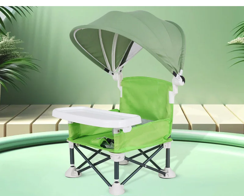 Foldable Baby Dining Chair Portable kids Dining Table Small Chair Children Outdoor Beach saet Aluminum Alloy Furniture Supplies