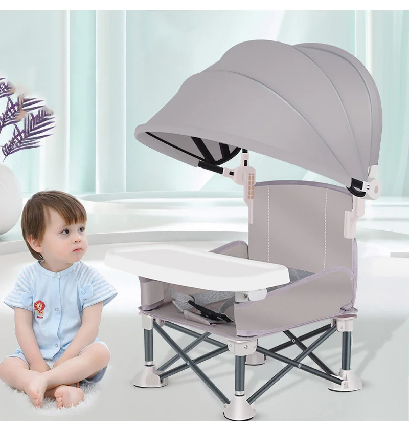Foldable Baby Dining Chair Portable kids Dining Table Small Chair Children Outdoor Beach saet Aluminum Alloy Furniture Supplies