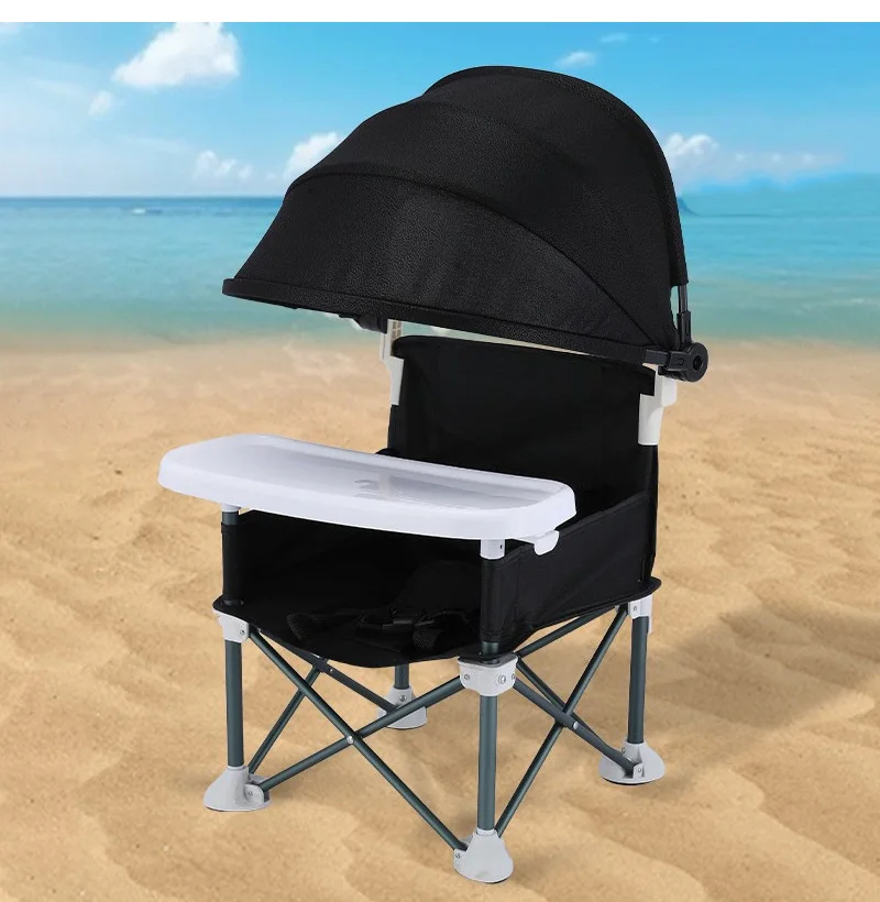 Foldable Baby Dining Chair Portable kids Dining Table Small Chair Children Outdoor Beach saet Aluminum Alloy Furniture Supplies