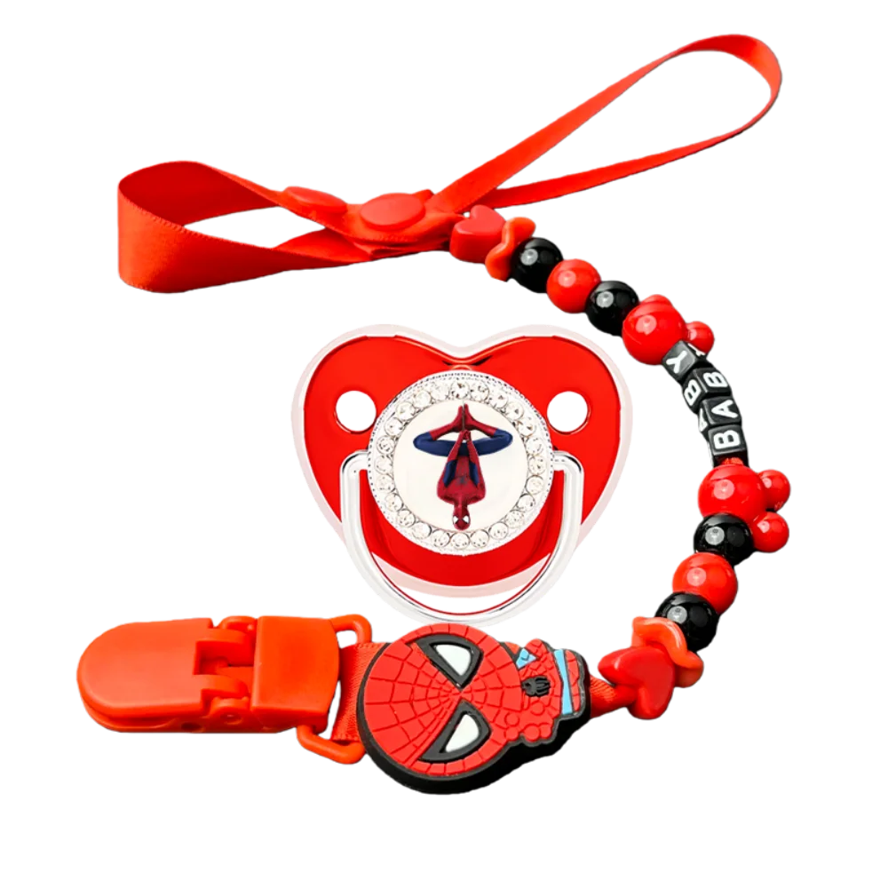 Baby feeding pacifier & with chain clip suitable for baby weaning Personalized customized chain clip Baby prince/princess