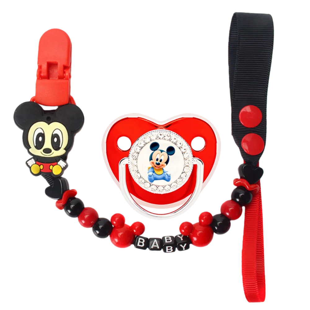 Baby feeding pacifier & with chain clip suitable for baby weaning Personalized customized chain clip Baby prince/princess