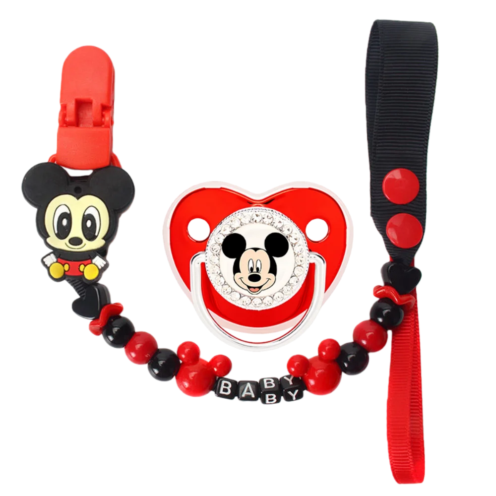 Baby feeding pacifier & with chain clip suitable for baby weaning Personalized customized chain clip Baby prince/princess