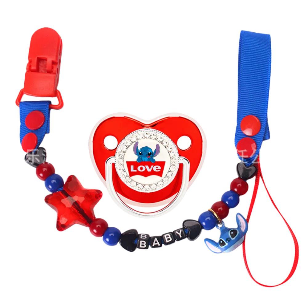 Baby feeding pacifier & with chain clip suitable for baby weaning Personalized customized chain clip Baby prince/princess