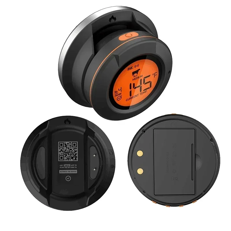 2025 Upgrade Outdoor Digital Wireless Bluetooth Dome Cooking Food Meat Thermometer for BBQ Charcoal Grill and Oven Smoker