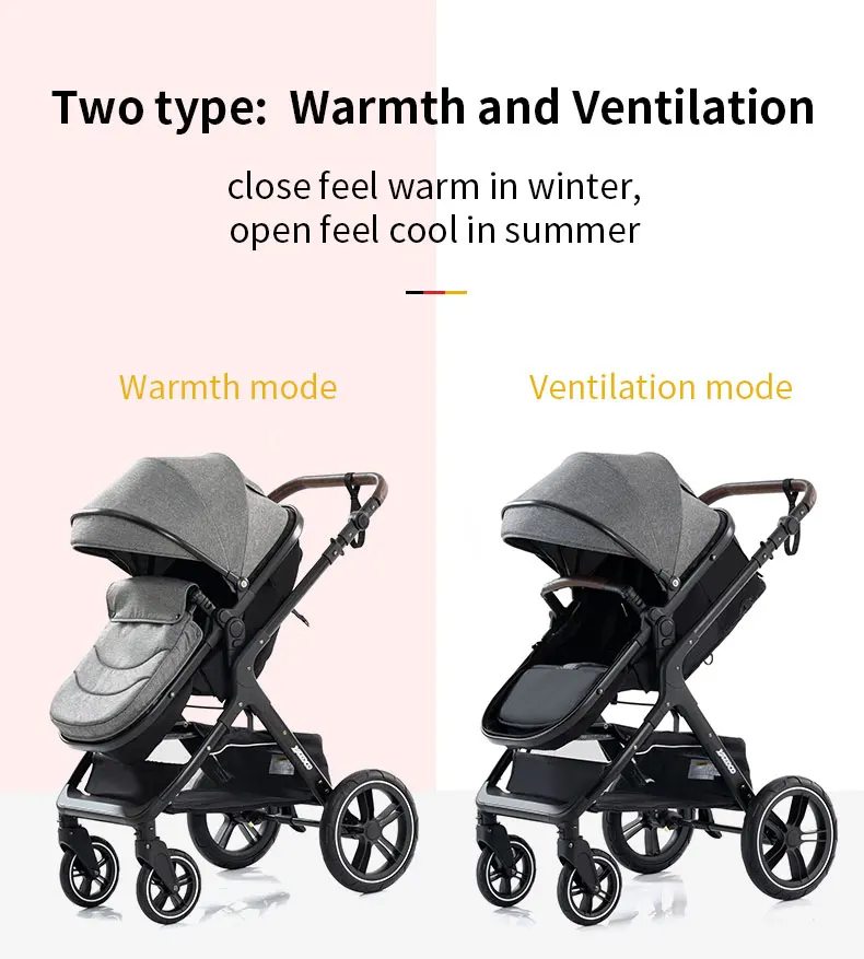 Baby Stroller 3 in 1 Easy Folding Multifunctional Stroller Travel Portable Baby Carriage Safety Seat EU Standard Free Shipping