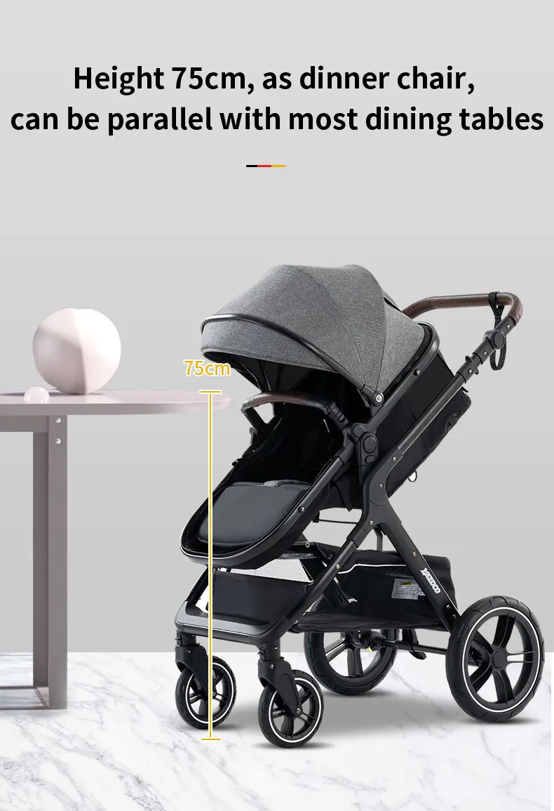 Baby Stroller 3 in 1 Easy Folding Multifunctional Stroller Travel Portable Baby Carriage Safety Seat EU Standard Free Shipping
