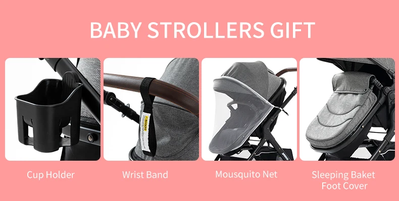 Baby Stroller 3 in 1 Easy Folding Multifunctional Stroller Travel Portable Baby Carriage Safety Seat EU Standard Free Shipping