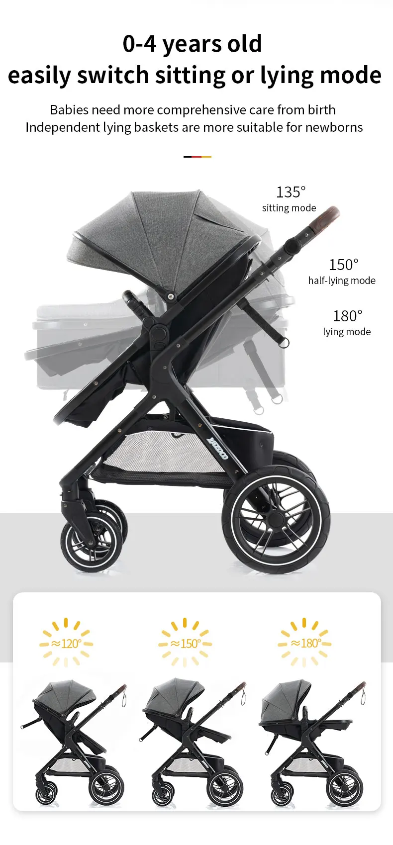 Baby Stroller 3 in 1 Easy Folding Multifunctional Stroller Travel Portable Baby Carriage Safety Seat EU Standard Free Shipping