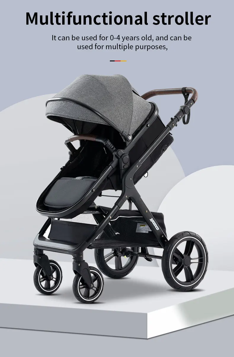 Baby Stroller 3 in 1 Easy Folding Multifunctional Stroller Travel Portable Baby Carriage Safety Seat EU Standard Free Shipping