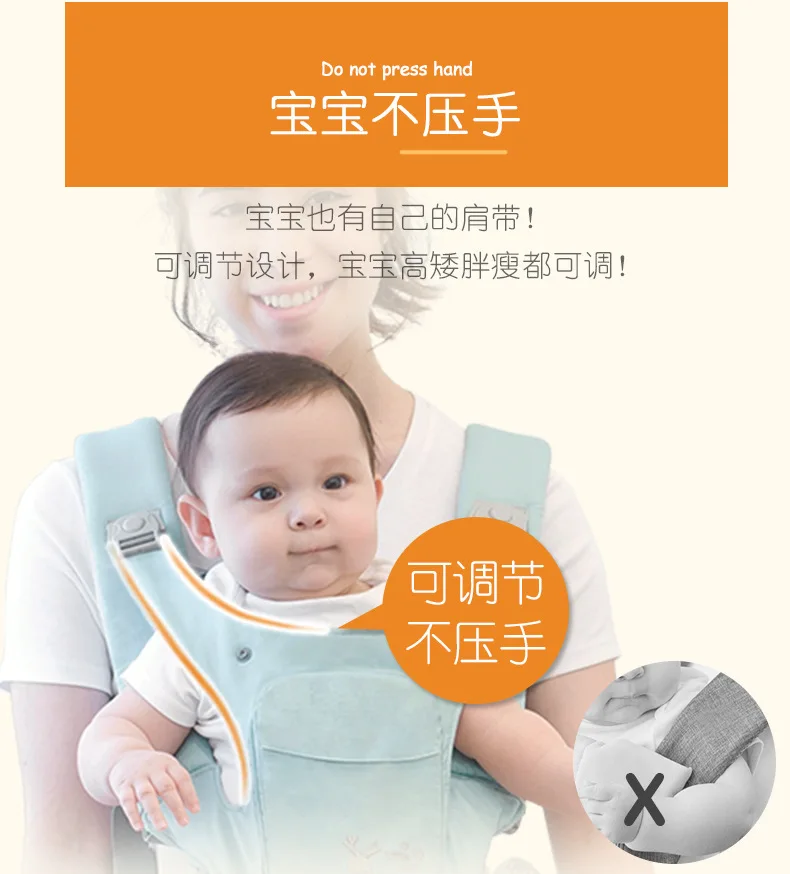0-36M Ergonomic Baby Carrier Infant Kid Baby Hipseat Sling Save Effort Kangaroo Baby Wrap Carrier for Baby Travel