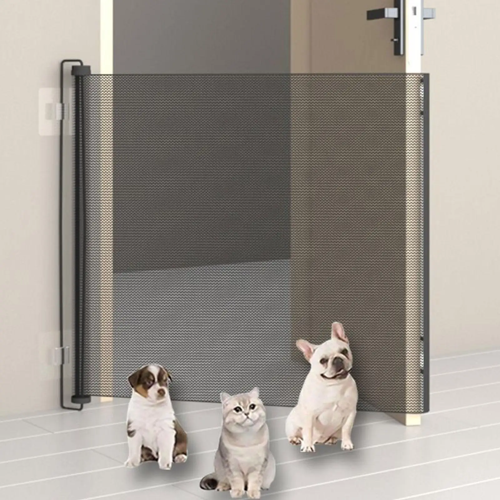 Retractable Baby Gate Punch-free Pets Stair Gate Dog Cat Stair Door Fence Childproof Net No-Drill Mesh Kids Safety Doorway