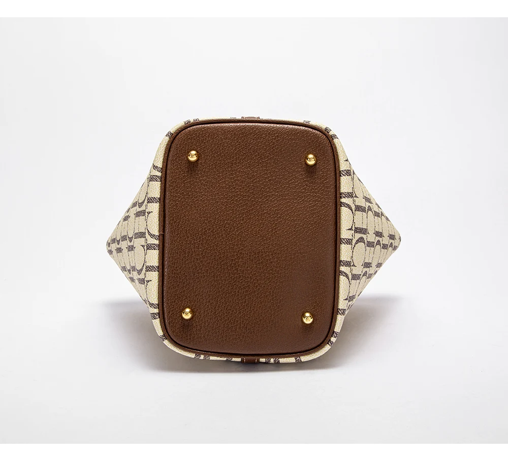 CH Tote Bag For Women Luxury Monogram Leather Handbag Fashion Top Handle Bag Elegant Lock Bucket Bag For Daily Commute