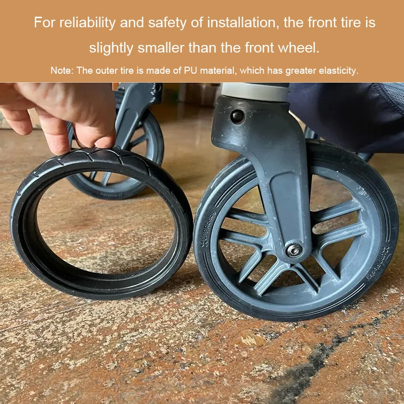 Uppababy Vista V1 Wheel Tire Also For Vista V2 Front One PU Tubeless Stroller Outer Tyre Cover Buggy Compatible Accessories