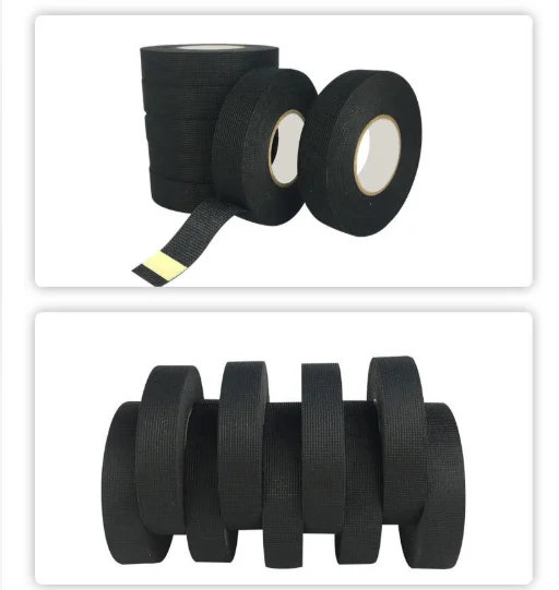15M 9/15/19/25/32MM Heat-resistant Adhesive Cloth Fabric Tape For Automotive Cable Tape Harness Wiring Loom Electrical Heat Tape