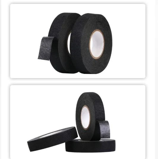 15M 9/15/19/25/32MM Heat-resistant Adhesive Cloth Fabric Tape For Automotive Cable Tape Harness Wiring Loom Electrical Heat Tape