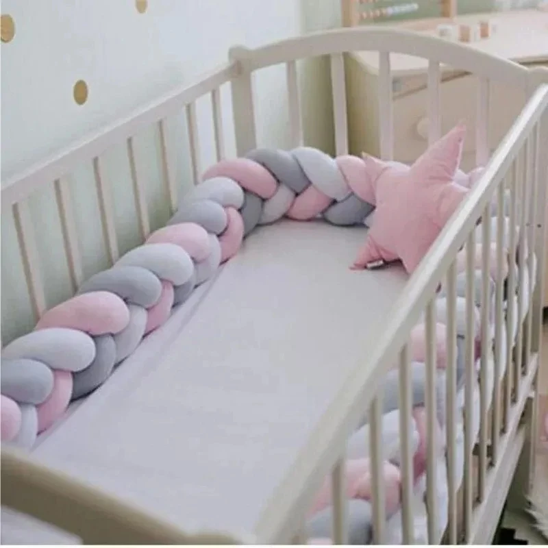 1M/2M/3M/4M Baby Crib Protector Bed Braid Knot Cushion for Infant Kids 3 Shares Toddler Baby Bed Bumpers In The Crib Newborn