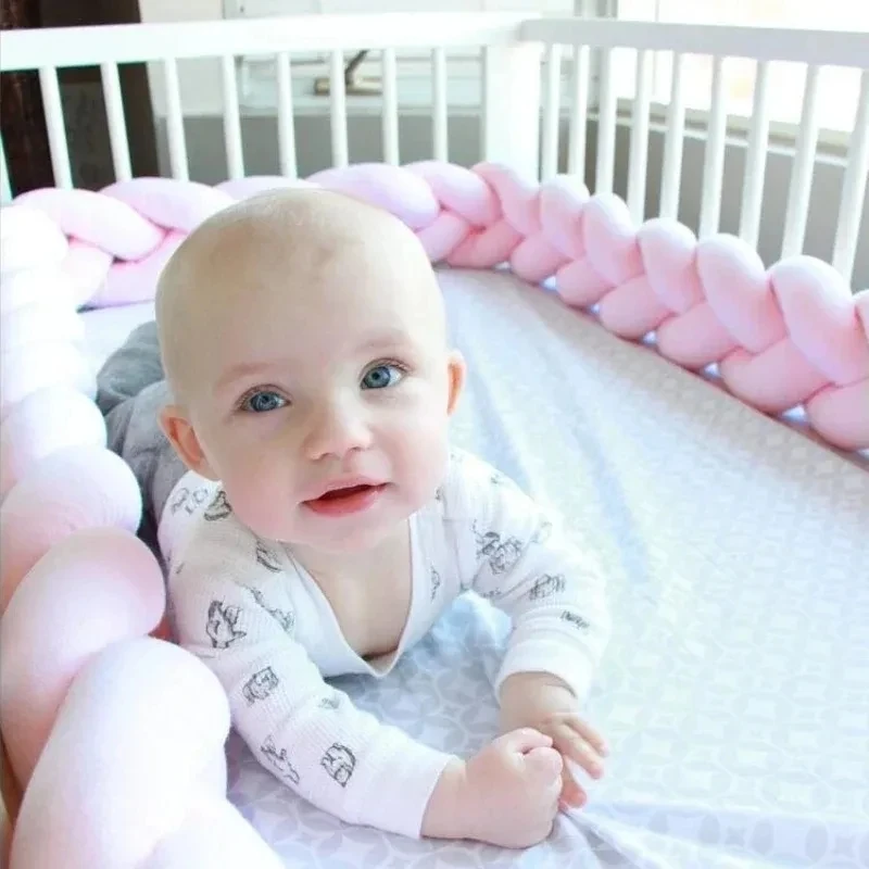 1M/2M/3M/4M Baby Crib Protector Bed Braid Knot Cushion for Infant Kids 3 Shares Toddler Baby Bed Bumpers In The Crib Newborn
