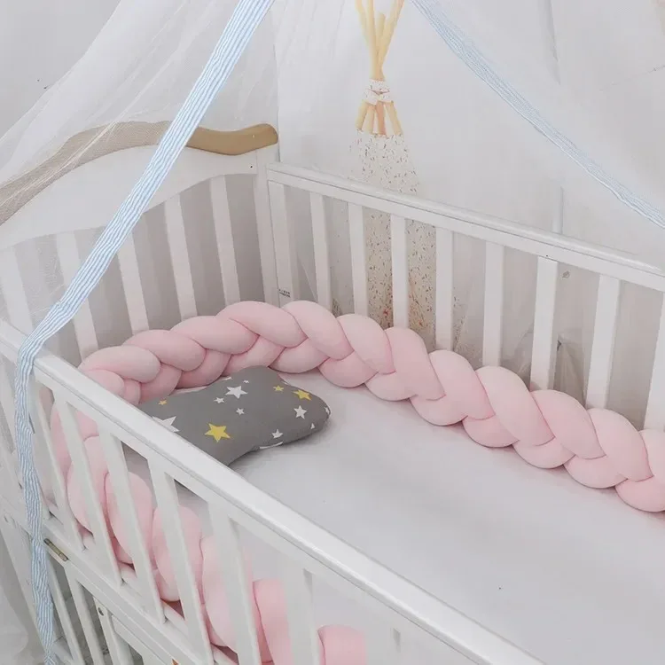 1M/2M/3M/4M Baby Crib Protector Bed Braid Knot Cushion for Infant Kids 3 Shares Toddler Baby Bed Bumpers In The Crib Newborn