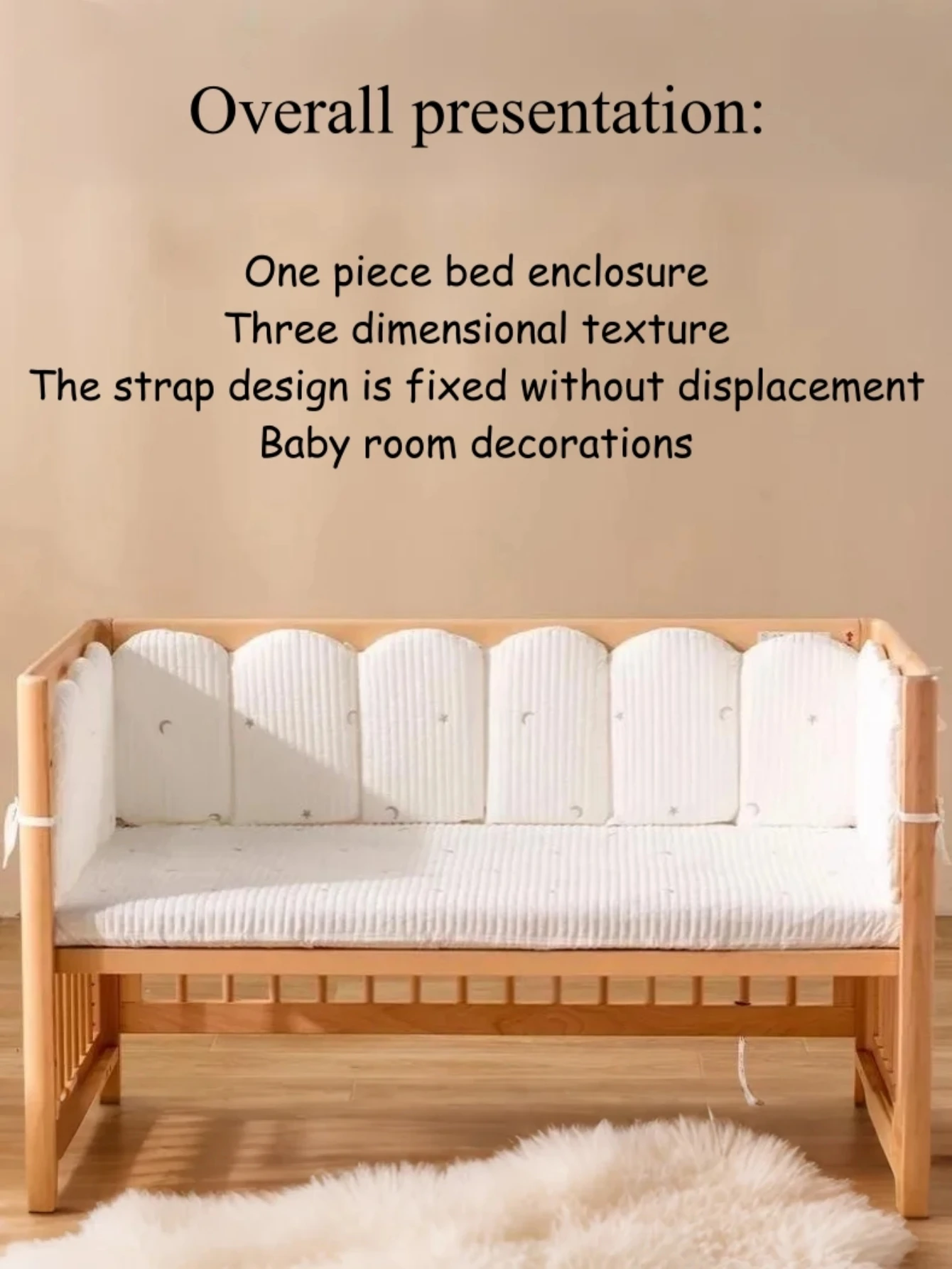 Multi-size Baby Crib Guard Rail Soft Padding,Infant Crib Bumper Liner Cartoon Print Cushioned Bed Fence Baby Bed Bumper