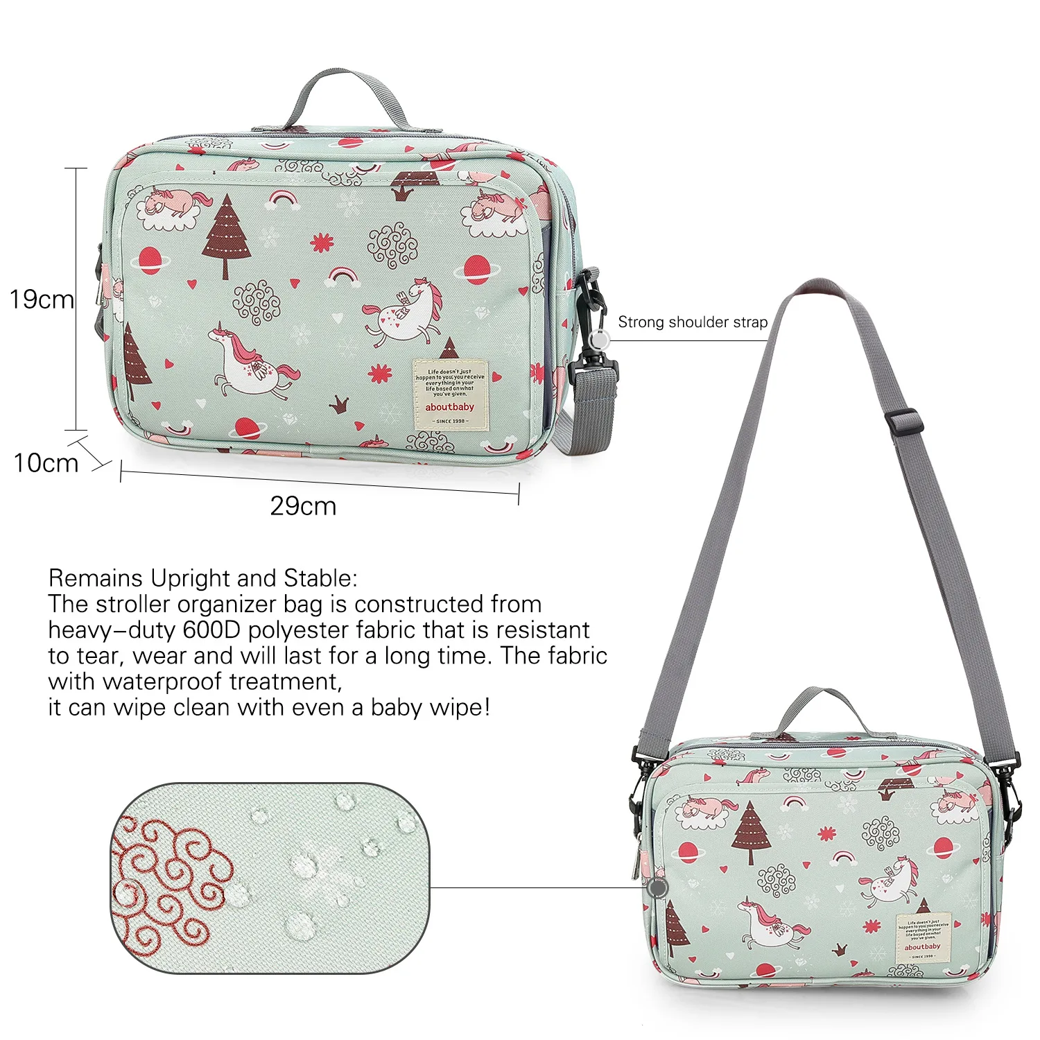 Waterproof Baby Mummy Bags Fashion Prints WetDry for Disposable Reusable Maternity Diaper Bag Double Handle Wetbags