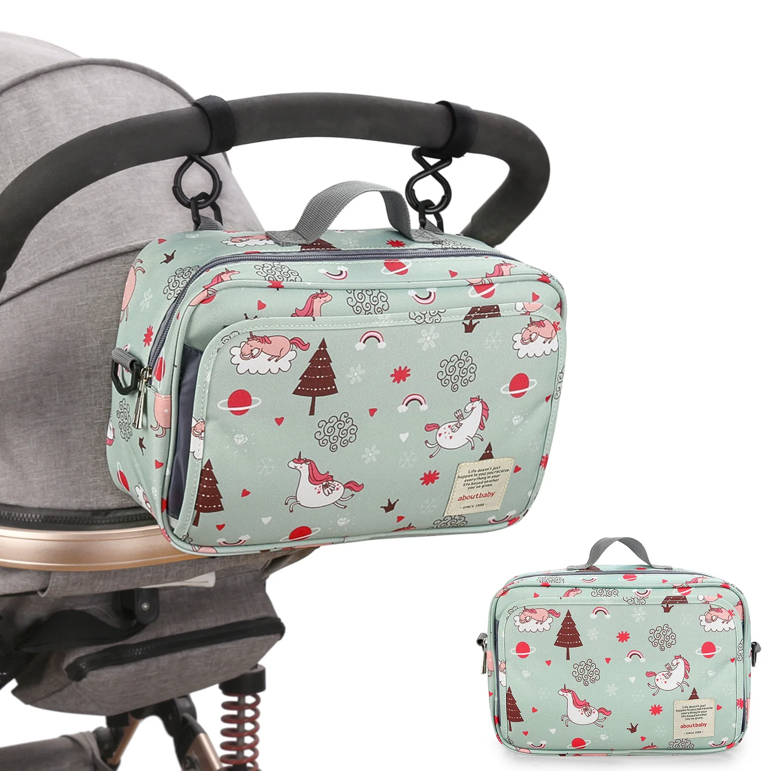Waterproof Baby Mummy Bags Fashion Prints WetDry for Disposable Reusable Maternity Diaper Bag Double Handle Wetbags