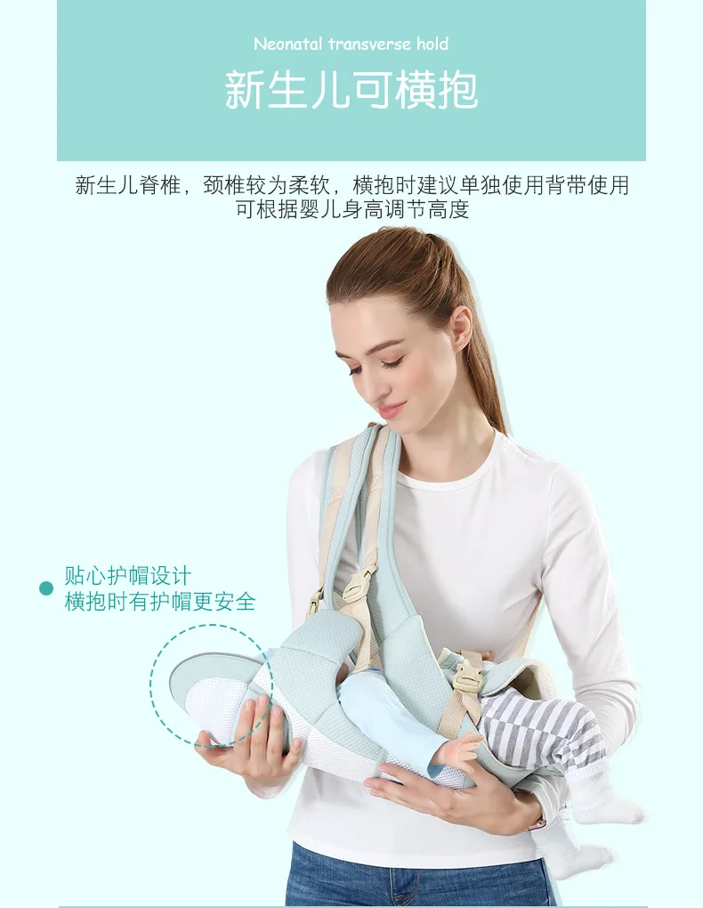 Ergonomic Baby Carrier Infant Baby Hipseat Carrier Front Facing Ergonomic Kangaroo Baby Wrap Sling for Baby Travel
