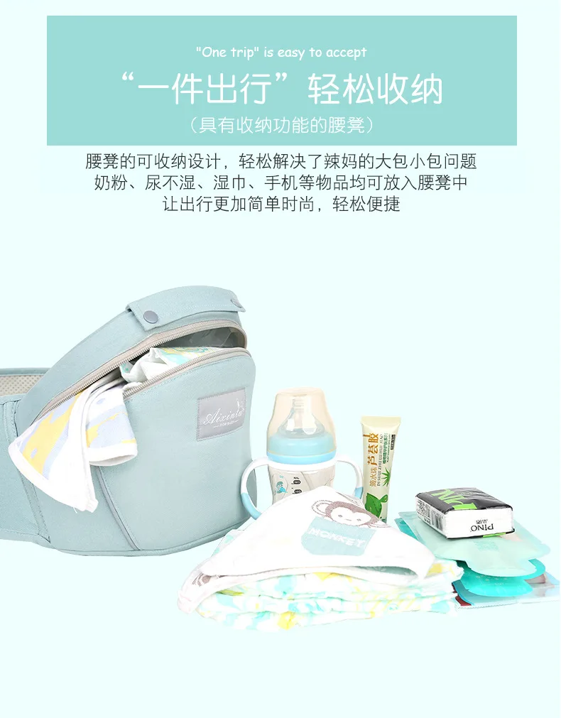 Ergonomic Baby Carrier Infant Baby Hipseat Carrier Front Facing Ergonomic Kangaroo Baby Wrap Sling for Baby Travel
