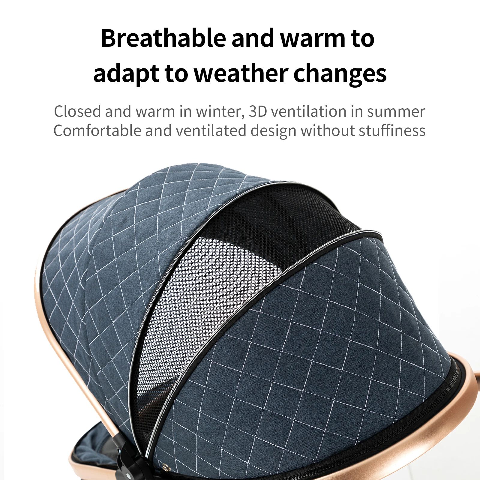 Luxury 3 in 1 Baby Pram, Stroller and Pushchair with Detachable Carrycot, Smooth Wheels and Multi-Angle Recline