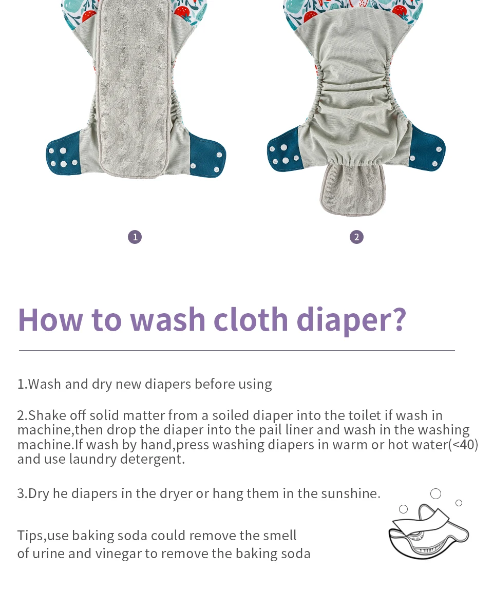Elinfant waterproof baby cloth diaper with 4 absorbents mesh cloth inner os for 3-15kg washable eco-friendly pocket cloth nappy