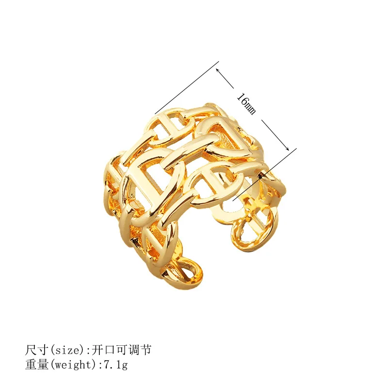 2026 European and American Trendy Cool Three-layer Hollow Pig Nose Ring Opening Average Size Male and Female Temperament Jewelry