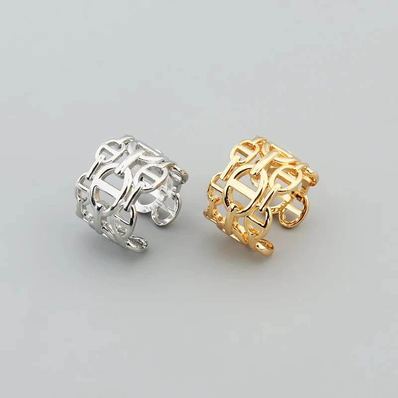 2026 European and American Trendy Cool Three-layer Hollow Pig Nose Ring Opening Average Size Male and Female Temperament Jewelry