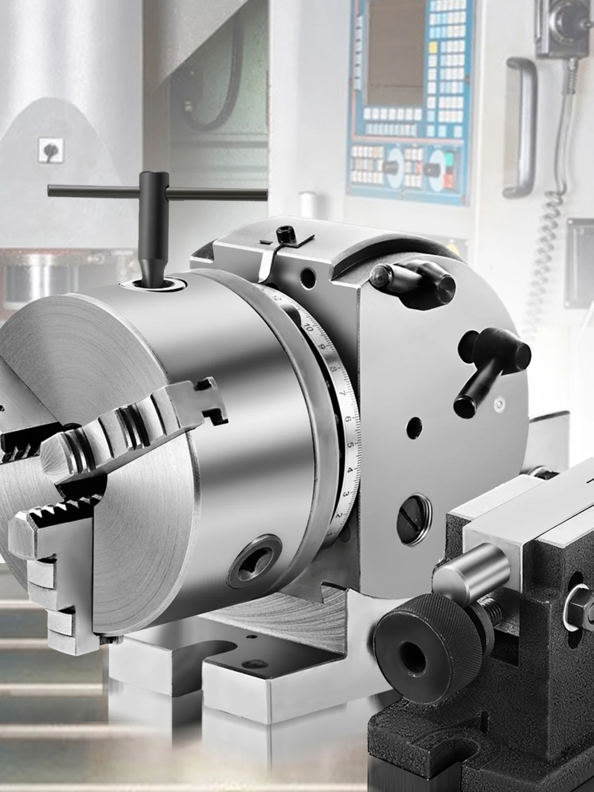 SucceBuy Dividing Head Precision Semi Universal BS-0 5" / 4" 3-Jaw Indexing Head Tailstock & Chuck for Drilling Milling Grinding