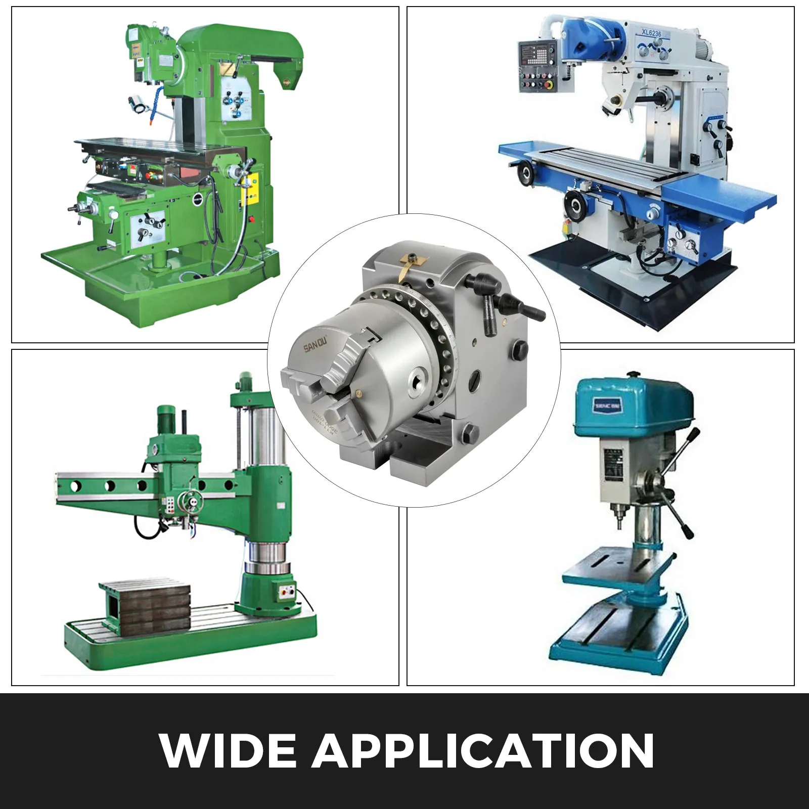SucceBuy Dividing Head Precision Semi Universal BS-0 5" / 4" 3-Jaw Indexing Head Tailstock & Chuck for Drilling Milling Grinding