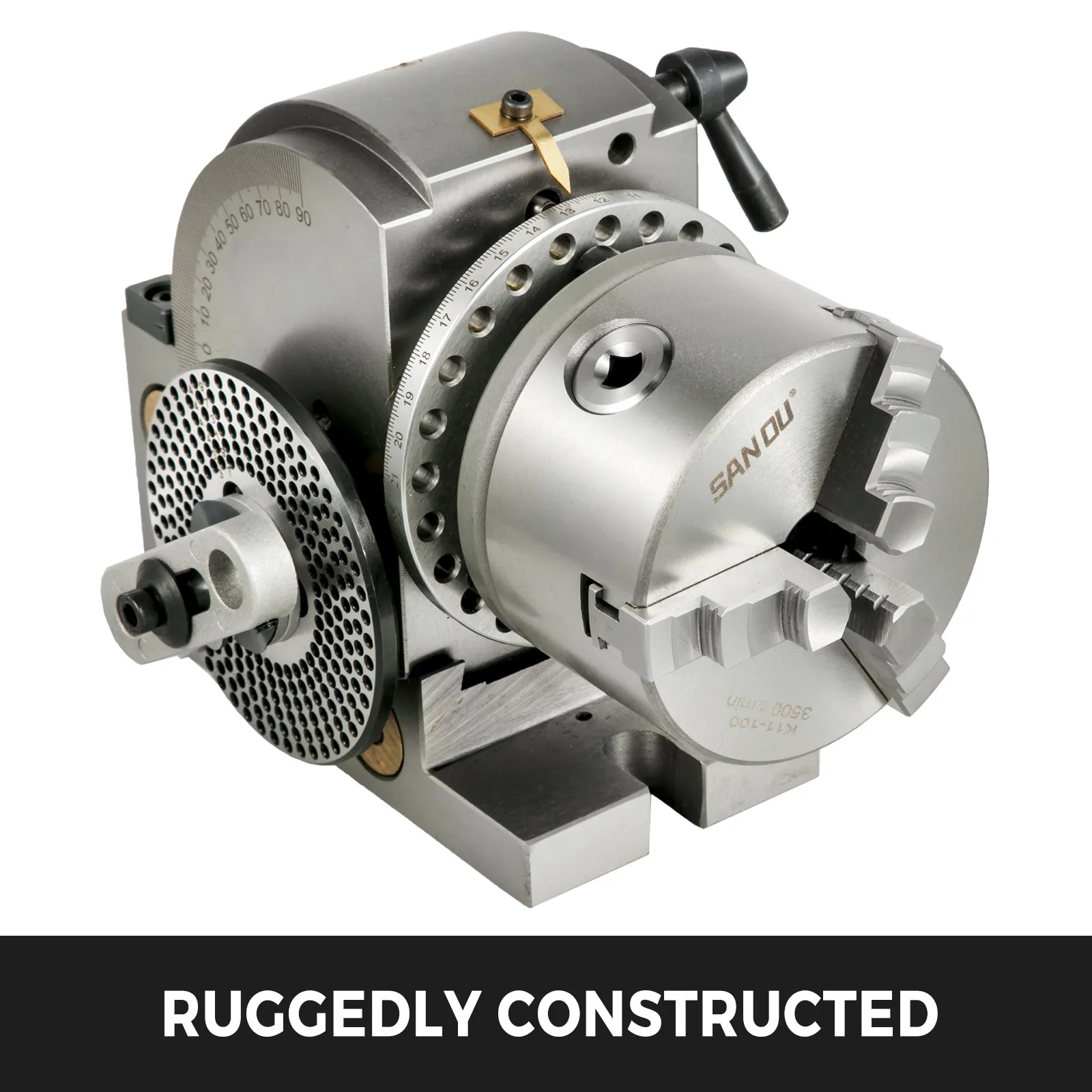 SucceBuy Dividing Head Precision Semi Universal BS-0 5" / 4" 3-Jaw Indexing Head Tailstock & Chuck for Drilling Milling Grinding