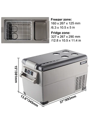 SucceBuy 35L Car Refrigerator Compressor Portable Small Refrigerator for Driving Travel Fishing Outdoor Home Use