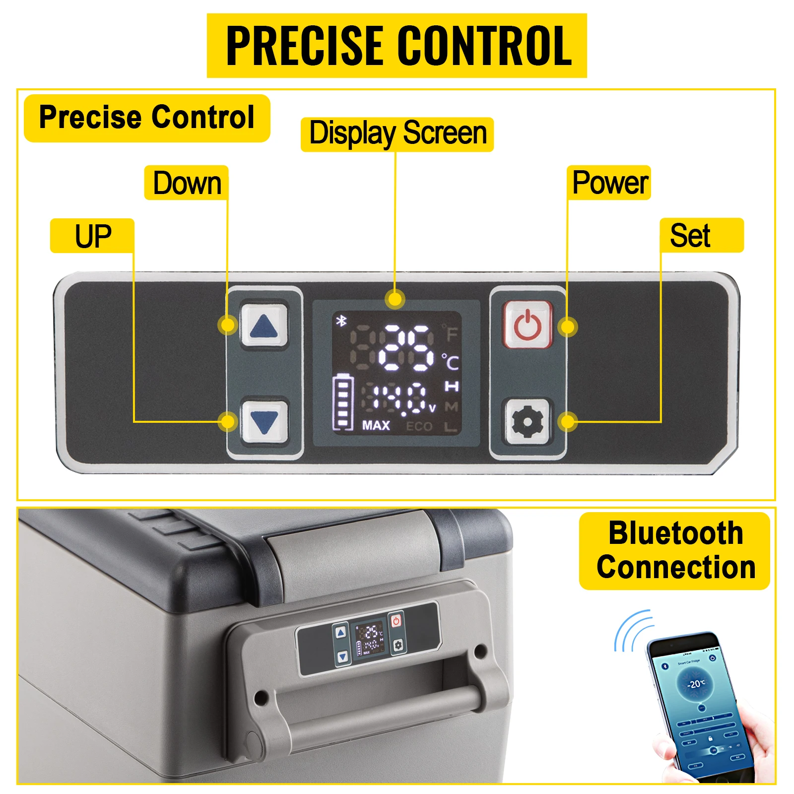 SucceBuy 35L Car Refrigerator Compressor Portable Small Refrigerator for Driving Travel Fishing Outdoor Home Use