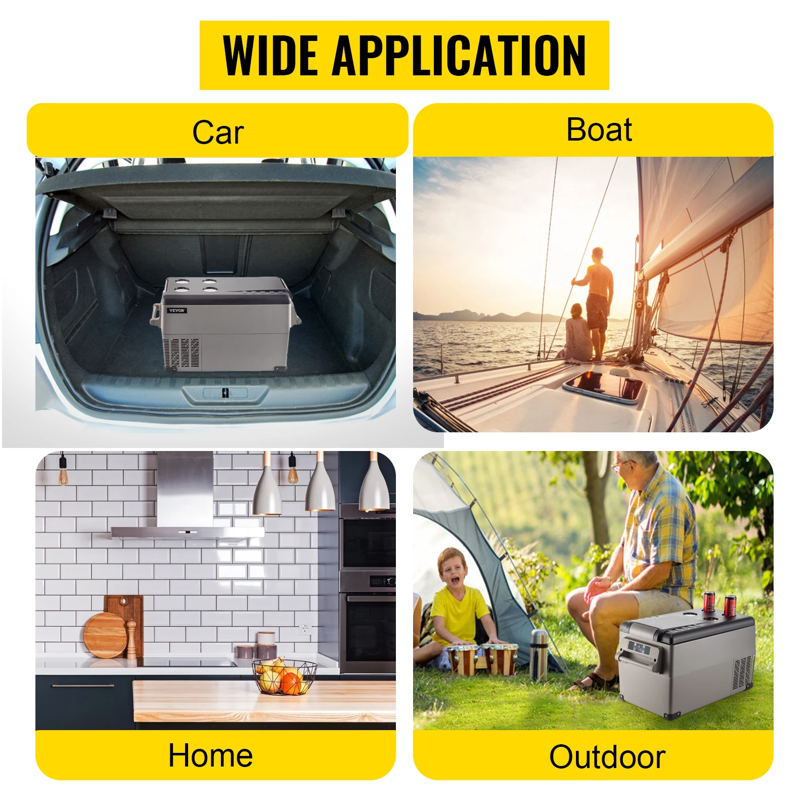 SucceBuy 35L Car Refrigerator Compressor Portable Small Refrigerator for Driving Travel Fishing Outdoor Home Use