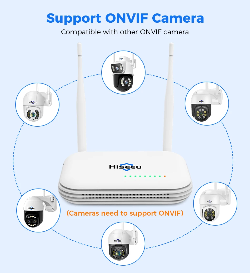 Hiseeu 8MP Wifi Survalance Camera Dual Screen & Dual Lens Color Night Vision Ai Auto Tracking Outdoor Wireless Security Camera