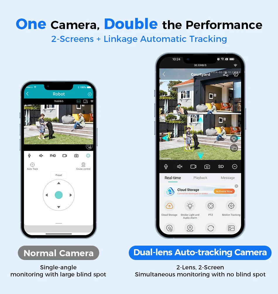 Hiseeu 8MP Wifi Survalance Camera Dual Screen & Dual Lens Color Night Vision Ai Auto Tracking Outdoor Wireless Security Camera