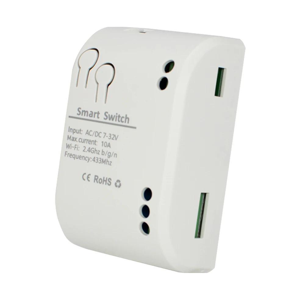 Tuya wifi Switch One Way Module 10A Rele Relay Controller DC/AC 7-32V 12V 24V 220V 110V Smart Life Jog Self-locking Relay Module