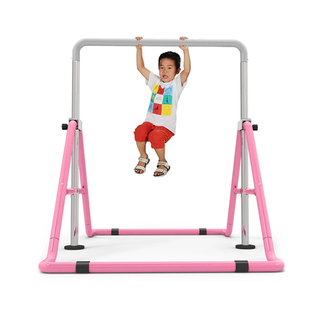 Junior Kid Training Bar Horizontal Gymnastics Bar Indoor Sports Adjustable Blue/Pink Children Home Play Bars