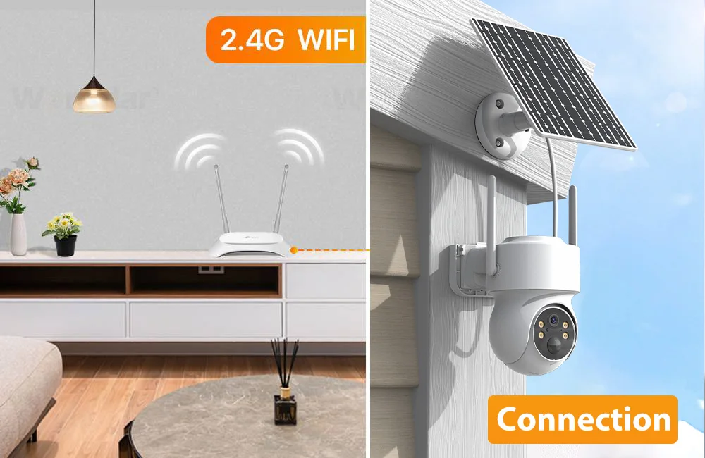 WONSDAR Built-in Battery WiFi PTZ Outdoor Wireless Solar IP Camera HD Video Surveillance Camera Long Time Standby ICSee