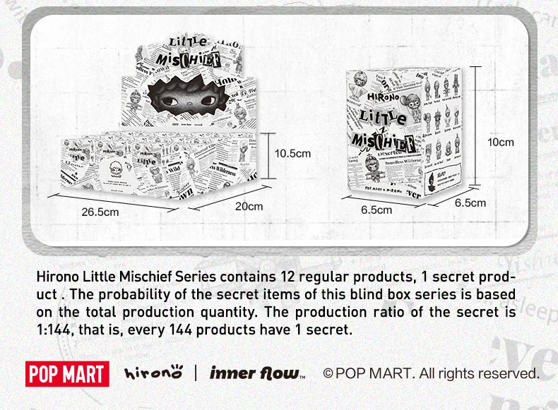 POP MART Hirono Little Mischief Series 1pc/12pcs Mystery Box Blind box Action Figurine Cute Toy